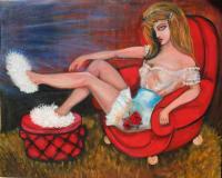 Subterranean Lifestyles - Relaxing With My Fuzzy Slippers - Acrylic